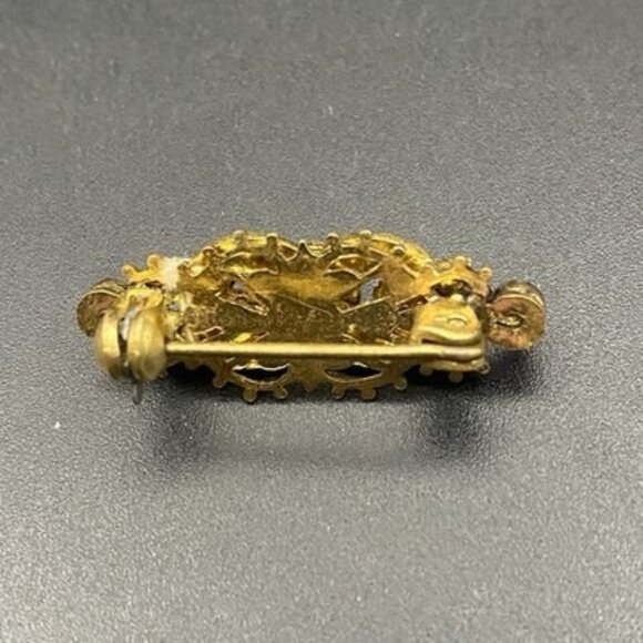 Vtg Brooch Lot Porcelain Floral AB Rhinestone Roadrunner Gold Tone Pins 1950-70s - Picture 11 of 15